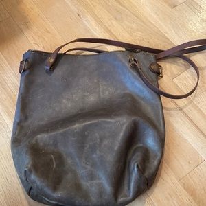 Custom leather handbag from Portland OR , handmade real leather